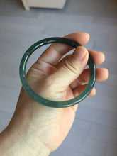 Load image into Gallery viewer, 60mm Certified Type A 100% Natural light green/blue/gray Guatemala slim round cut Jadeite bangle PJ79
