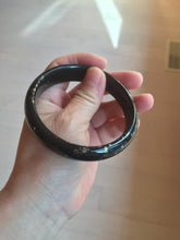 Load image into Gallery viewer, 62.3mm 100% Natural dark green/black meteorite Stellar Night sky nephrite bangle HN28-7608
