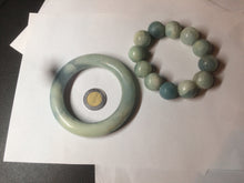 Load image into Gallery viewer, 52.8mm 100% natural blue/white Quartzite (Shetaicui jade) Blue sky and white clouds chubby round cut bangle SY27
