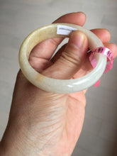 Load image into Gallery viewer, 47.5mm certified 100% natural Type A icy watery light green yellow white oval jadeite jade bangle PC18-6668
