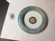 Load image into Gallery viewer, 52.8mm 100% natural blue/white Quartzite (Shetaicui jade) Blue sky and white clouds chubby round cut bangle SY27
