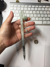 Load image into Gallery viewer, 18.5cm 100% Natural black white ink painting(水墨画) Xiu Jade (Serpentine) Hairpin AW63

