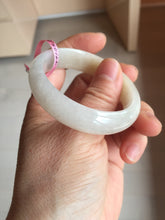 Load image into Gallery viewer, 47mm certified 100% natural Type A icy watery light green yellow white oval jadeite jade bangle PC17-6671
