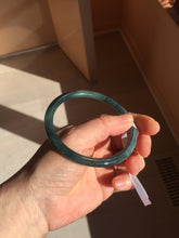 Load image into Gallery viewer, 60.5mm Certified Type A 100% Natural dark green blue gray black slim round cut Guatemala Jadeite bangle PC176-2056
