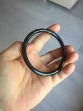 Load image into Gallery viewer, 58.1mm Certified Type A 100% Natural light black/gray/Guatemala slim round cut Jadeite bangle PJ78-0667
