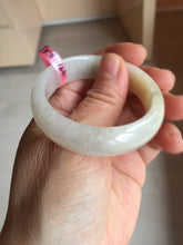 Load image into Gallery viewer, 47mm certified 100% natural Type A icy watery light green yellow white oval jadeite jade bangle PC17-6671
