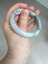 Load image into Gallery viewer, 54.9mm Certificated light green/purple with green floating flowers  jadeite jade bangle S84-7072
