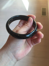 Load image into Gallery viewer, 62.3mm 100% Natural dark green/black meteorite Stellar Night sky nephrite bangle HN28-7608
