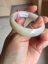 Load image into Gallery viewer, 47mm certified 100% natural Type A icy watery light green yellow white oval jadeite jade bangle PC17-6671
