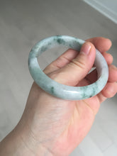 Load image into Gallery viewer, 54.9mm Certificated light green/purple with green floating flowers  jadeite jade bangle S84-7072

