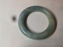 Load image into Gallery viewer, 52.8mm 100% natural blue/white Quartzite (Shetaicui jade) Blue sky and white clouds chubby round cut bangle SY27
