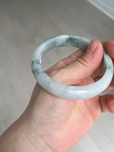 Load image into Gallery viewer, 54.9mm Certificated light green/purple with green floating flowers  jadeite jade bangle S84-7072

