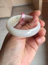 Load image into Gallery viewer, 47mm certified 100% natural Type A icy watery light green yellow white oval jadeite jade bangle PC17-6671
