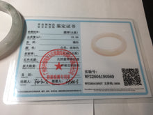 Load image into Gallery viewer, 57.8mm certified 100% certified natural  light green white fresh air jadeite jade bangle PC251-0569
