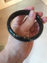 Load image into Gallery viewer, 62.3mm 100% Natural dark green/black meteorite Stellar Night sky nephrite bangle HN28-7608
