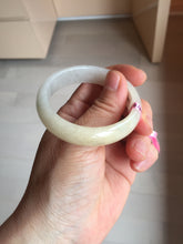 Load image into Gallery viewer, 47mm certified 100% natural Type A icy watery light green yellow white oval jadeite jade bangle PC17-6671
