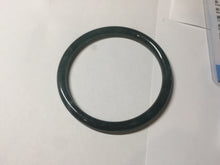 Load image into Gallery viewer, 56.2mm Certified Type A 100% Natural icy watery dark green/blue/gray Guatemala slim round cut Jadeite bangle PD62-3386
