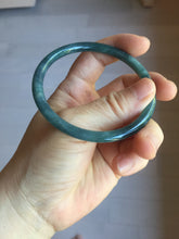 Load image into Gallery viewer, 58.5mm Certified Type A 100% Natural light black/green/gray/purple Guatemala slim round cut Jadeite bangle PJ77-0655
