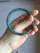 Load image into Gallery viewer, 58.5mm Certified Type A 100% Natural light black/green/gray/purple Guatemala slim round cut Jadeite bangle PJ77-0655
