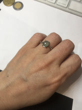 Load image into Gallery viewer, 100% natural type A icy watery green dark green four-prong jadeite jade ring group AA88
