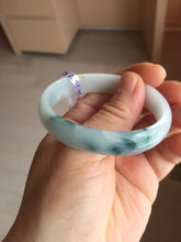 Load image into Gallery viewer, 46mm certified 100% natural type A white green orange with floating flowers oval jadeite bangle PH167(AllaboutjadeCanada.com only)
