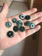 Load image into Gallery viewer, 12-18mm Type A 100% Natural blue light green dark green gray Guatemala Jadeite Jade Safety Guardian Button donuts Pendant group BS142
