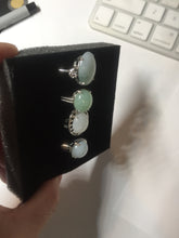 Load image into Gallery viewer, 100% natural type A icy watery green dark green four-prong jadeite jade ring group AA89
