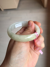 Load image into Gallery viewer, 48mm certified 100% natural Type A icy watery light green yellow white oval jadeite jade bangle PC16-6669
