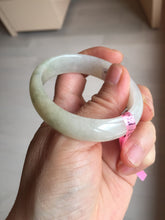 Load image into Gallery viewer, 48mm certified 100% natural Type A icy watery light green yellow white oval jadeite jade bangle PC16-6669
