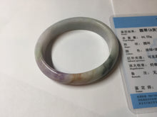 Load image into Gallery viewer, 50mm certified Type A 100% Natural light green purple yellow(FU LU SHOU) oval Jadeite Jade bangle BQ54-8192(Etsy listed))
