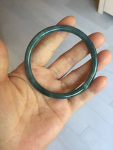 Load image into Gallery viewer, 58.5mm Certified Type A 100% Natural light black/green/gray/purple Guatemala slim round cut Jadeite bangle PJ77-0655
