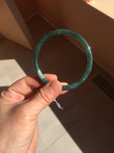 Load image into Gallery viewer, 60.6mm Certified Type A 100% Natural dark green blue gray black slim round cut Guatemala Jadeite bangle PC187-0783
