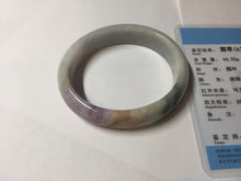 Load image into Gallery viewer, 50mm certified Type A 100% Natural light green purple yellow(FU LU SHOU) oval Jadeite Jade bangle BQ54-8192(Etsy listed))
