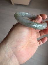 Load image into Gallery viewer, 53mm 100% natural certified dark green/gray jadeite jade bangle BM53-8655
