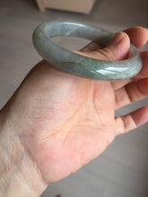 Load image into Gallery viewer, 53mm 100% natural certified dark green/gray jadeite jade bangle BM53-8655
