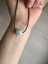 Load image into Gallery viewer, 13mm Type A 100% Natural sunny green/white/light purple olive shape Jadeite Jade LuluTong (Every road is smooth) bead pendant group PB119
