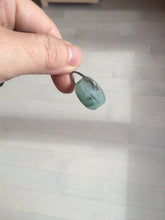 Load image into Gallery viewer, 20mm 100% Natural icy watery light green clear jadeite Jade Safety Guardian Button (donut) Pendant BK106
