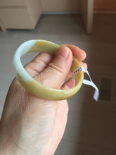 Load image into Gallery viewer, 52.4 mm Certified Type A 100% Natural yellow light green white Jadeite Jade bangle PH166-3808
