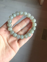 Load image into Gallery viewer, 9/10mm 100% Natural icy black sesame paste(冰芝麻糊青花) vintage style nephrite Jade bead bracelet group HN31
