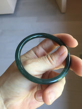 Load image into Gallery viewer, 54.1mm Certified Type A 100% Natural dark green/blue/gray with Guatemala slim round cut Jadeite bangle PJ76-0686
