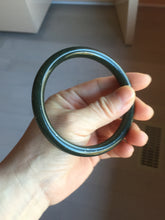Load image into Gallery viewer, 62.8mm certified 100% Natural dark green/black meteorite round cut nephrite bangle HN131-0595
