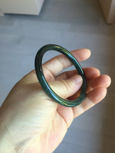 Load image into Gallery viewer, 54.1mm Certified Type A 100% Natural dark green/blue/gray with Guatemala slim round cut Jadeite bangle PJ76-0686
