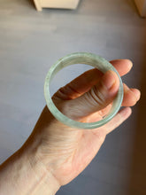 Load image into Gallery viewer, 49.5mm Certified Type A 100% Natural icy watery light green/gray/black thin Jadeite Jade bangle AY79-3208
