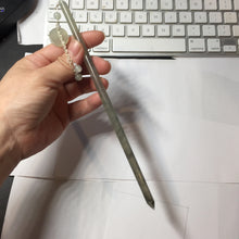 Load image into Gallery viewer, 20cm 100% Natural icy white gray black(灰冰) Xiu Jade (Serpentine) Hairpin AW66
