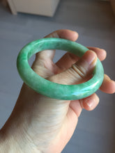 Load image into Gallery viewer, 60mm Certified Type A 100% Natural sunny green gray Jadeite Jade bangle BG234-9885
