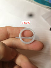 Load image into Gallery viewer, 100% natural type A white slim jadeite jade band ring BF53
