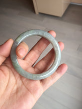 Load image into Gallery viewer, 53mm 100% natural certified dark green/gray jadeite jade bangle BM53-8655
