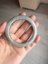 Load image into Gallery viewer, 53mm 100% natural certified dark green/gray jadeite jade bangle BM53-8655

