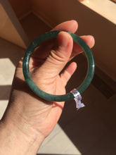 Load image into Gallery viewer, 54mm Certified Type A 100% Natural dark green/blue/gray Guatemala slim round cut Jadeite bangle PC184-0790
