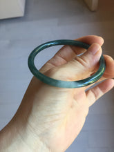 Load image into Gallery viewer, 59mm Certified Type A 100% Natural light black/green/gray Guatemala slim round cut Jadeite bangle PJ75-0694
